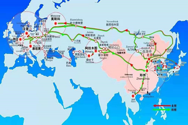 route of train shipment